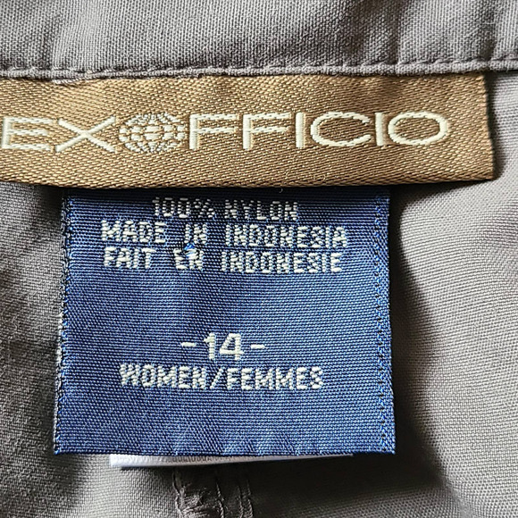EXOFFICIO Convertible Zip Off Travel Pants Putty Gray Women's 14‎ - Picture 12 of 14